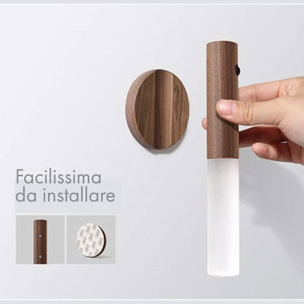Candle Woodstick Lamp Luce LED Adesiva con Sensore di Movimento