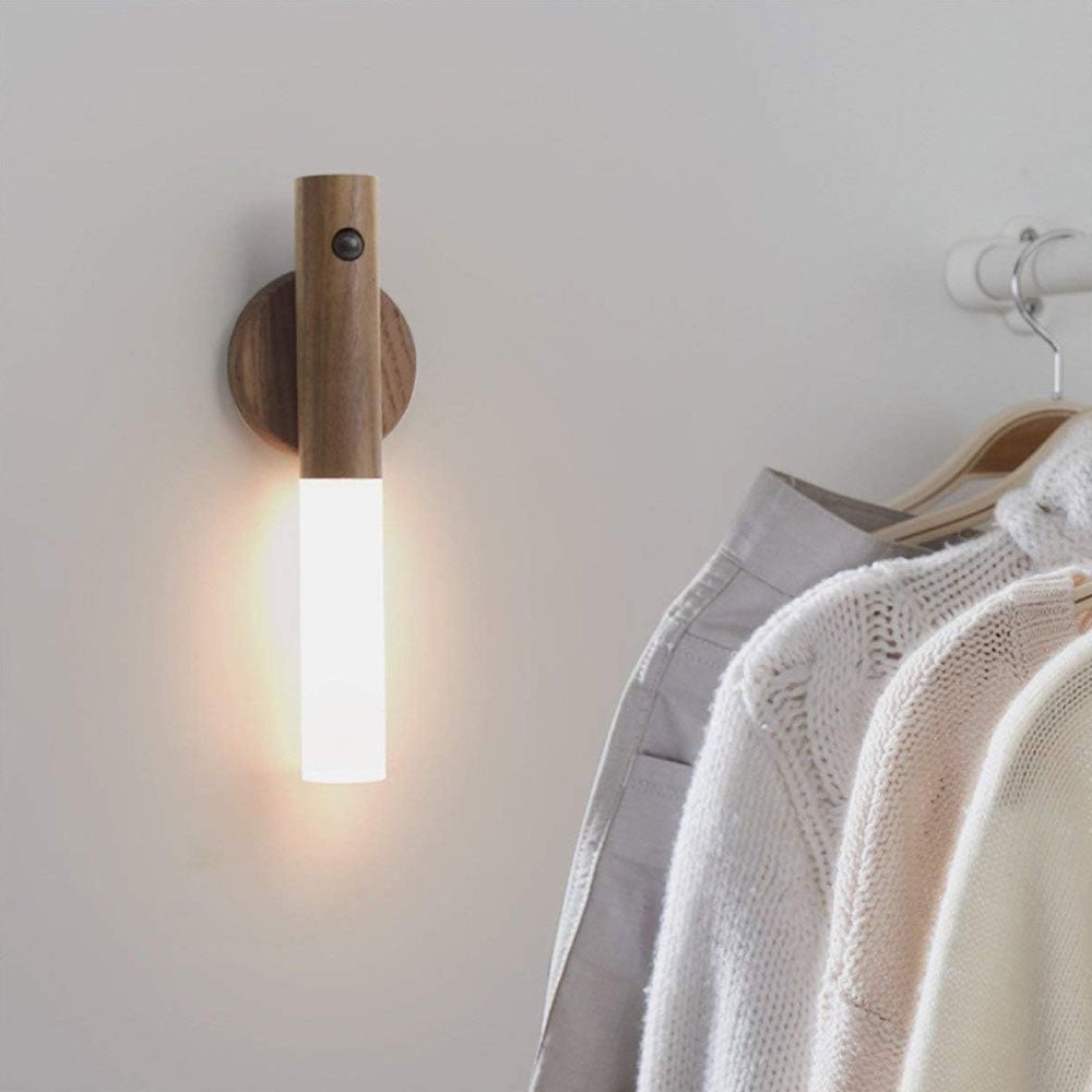 Candle Woodstick Lamp Luce LED Adesiva con Sensore di Movimento